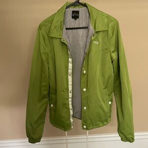 Lime green “PRAY” jacket